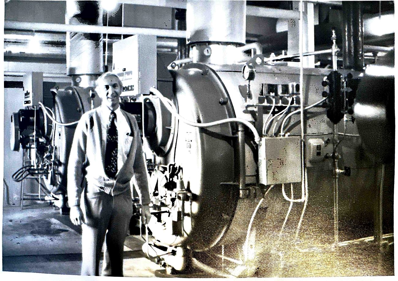 Clifford Balzli Sr. with newly installed boilers