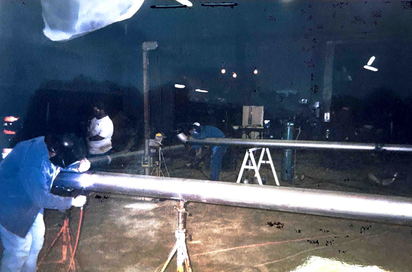 Welding pipe in the old EMCO fab shop
