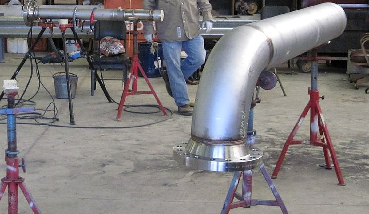Stainless elbow fabricated in the EMCO shop